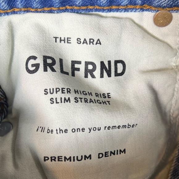 Revolve Jeans Womens 27 GRLFRND The Sara Super High Rise Slim Straight Denim - Picture 10 of 11